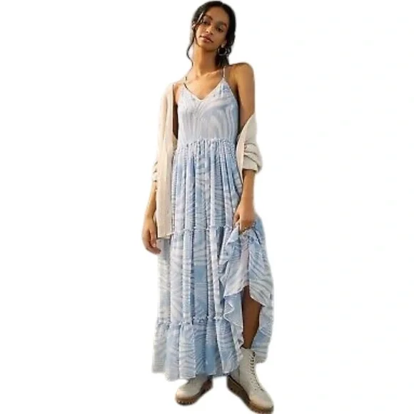 NWT MISA Los Angeles Light Blue Kalita Maxi Dress, size L NWT MISA Los Angeles Light Blue Kalita Maxi Dress, size L